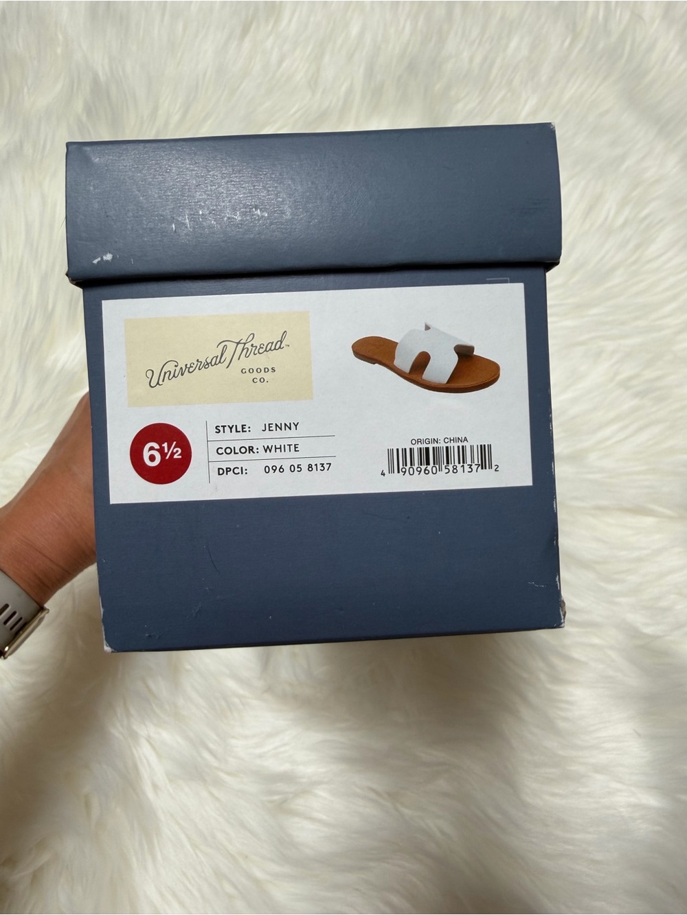 White Cut-Out Jenny Slide Sandals - Picture 5 of 5